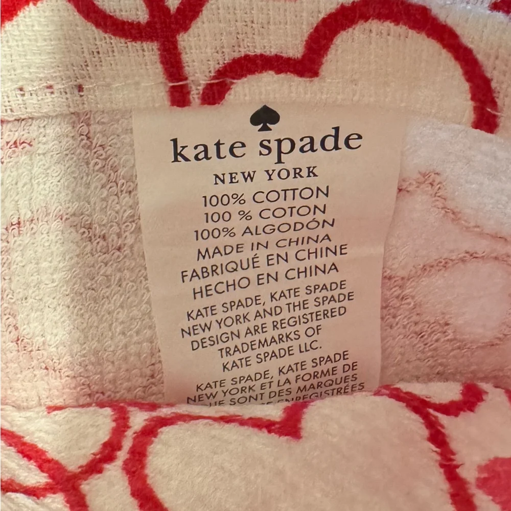Kate Spade trio of towels -2 Red Heart Pattern 1 red stripes❤️fun 4 kitchen/bath